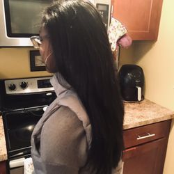 Silk press + trim