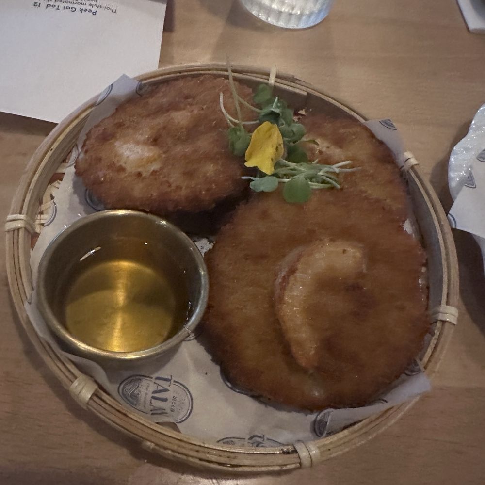 TALAY - Tod Mun Goong (shrimp cakes) - Thai Near Me - Orlando, Florida TALAY - Tod Mun Goong (shrimp cakes) - Thai Near Me - Orlando, Florida