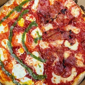 Rubirosa - Small Pizza - Half Tie-Dye, Half Honey Pie | Instagram: @telephonesmoothie - Italian Near Me - New York, New York