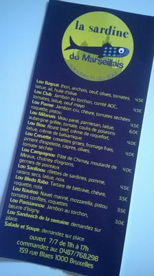 Menu photo 2 La Sardine du Marseillais Brussels, BRU Menu photo 2 La Sardine du Marseillais Brussels, BRU
