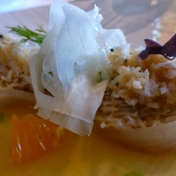 Martin Wishart - Cured Sea Bream and Loch Fyne Crab with Tangerine & Fennel - British Near Me - Arden, AGB