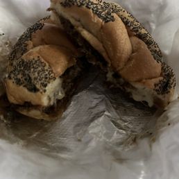 Philly cheese steak on a roll