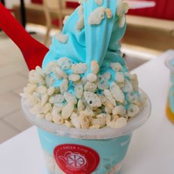 Einstein (berry ice cream with Rice Krispies) $6.99.