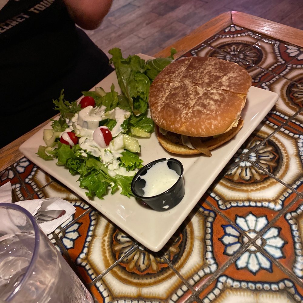 The Grill - veggie burger and side salad - American Near Me - Lone Pine, California The Grill - veggie burger and side salad - American Near Me - Lone Pine, California