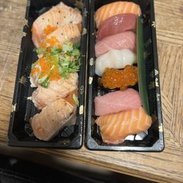omakase nigiri and salmon aburi omakase nigiri and salmon aburi