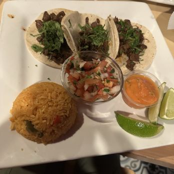 Catrinas Mexican Fusion - Steak Tacos with a side of rice. - Mexican Near Me - Orlando, Florida Catrinas Mexican Fusion - Steak Tacos with a side of rice. - Mexican Near Me - Orlando, Florida