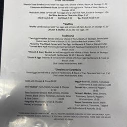 Cindy's Cafe & Catering - Partial menu