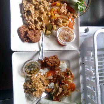 Lahn Pad Thai - Beef panang curry, fresh rolls, corn cakes and sweet and sour pork. - Thai Near Me - Anchorage, Alaska Lahn Pad Thai - Beef panang curry, fresh rolls, corn cakes and sweet and sour pork. - Thai Near Me - Anchorage, Alaska