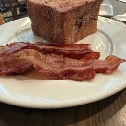 Tonga Toast with a pile of bacon