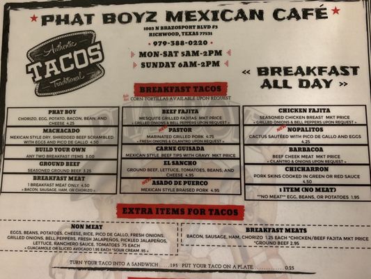 Menu photo 5 Phat Boyz Richwood, TX