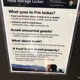 Bear locker on each site Bear locker on each site