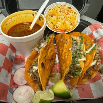 Los Agavez Taqueria - 3 Birria Tacos with consommé. - Mexican Near Me - Columbus, Ohio Los Agavez Taqueria - 3 Birria Tacos with consommé. - Mexican Near Me - Columbus, Ohio