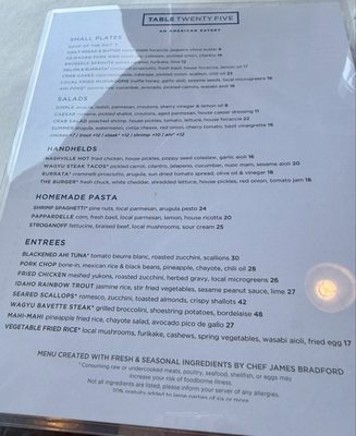 Menu photo 4 Table Twenty Five Ogden, UT