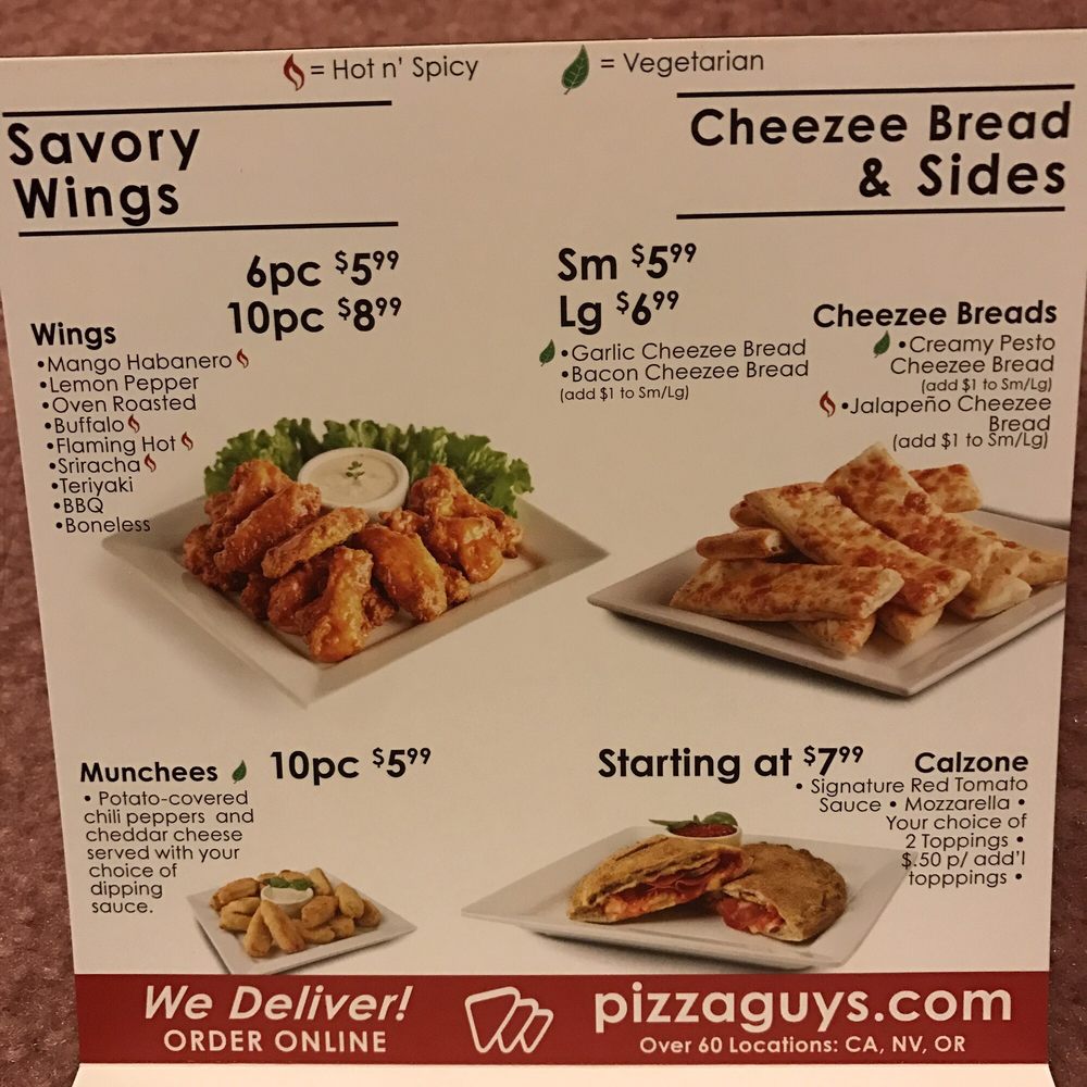Pizza Guys - Menu as of May 2017 - Pizza Near Me - Petaluma, California Pizza Guys - Menu as of May 2017 - Pizza Near Me - Petaluma, California