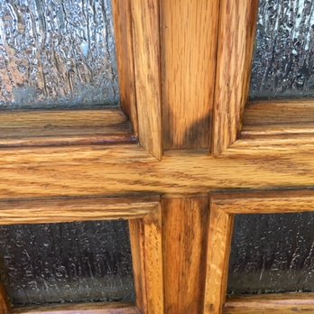 Arana Craftsman Painters - Photo of our door after it had been refinished. Black stains. Very disappointed in the work. - Painters Near Me - San Leandro, California Arana Craftsman Painters - Photo of our door after it had been refinished. Black stains. Very disappointed in the work. - Painters Near Me - San Leandro, California