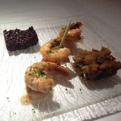 Relais Princesse Maria Leczinska - Shrimp and Scallops with ratatouille and black rice