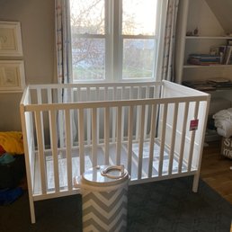 Crib and diaper pail Crib and diaper pail