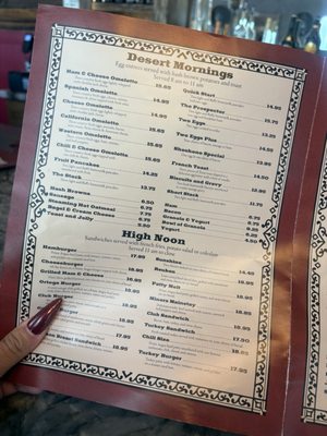 Menu photo 2 Crowbar Cafe Shoshone, CA