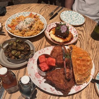 Yardbird - CHICKEN 'N' WATERMELON 'N' WAFFLES Crispy Brussels SWEET TEA BRAISED SHORT RIB Jambalaya Pasta - Southern Near Me - Las Vegas, Nevada Yardbird - CHICKEN 'N' WATERMELON 'N' WAFFLES Crispy Brussels SWEET TEA BRAISED SHORT RIB Jambalaya Pasta - Southern Near Me - Las Vegas, Nevada