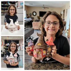 Burst Of Butterflies Create & Paint Studio - My daughter painted a gnome house