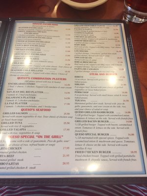 Menu photo 4 Queso Mexican Restaurant Baton Rouge, LA