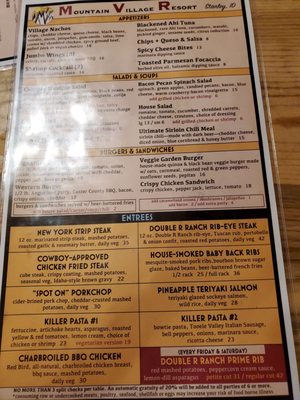 Menu photo 4 Mountain Village Restaurant Stanley, ID Menu photo 4 Mountain Village Restaurant Stanley, ID