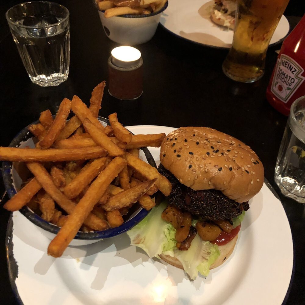 Vegan burger - beet root and black bean. Vegan burger - beet root and black bean.