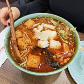 JBC Rice Noodles Ramen - Mala Spicy Soup Noodles with Fish - Noodles Near Me - Astoria, New York