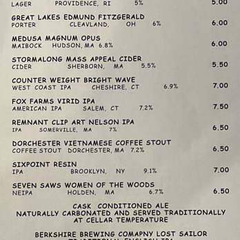 Redbones BBQ - Drink Menu (2/2) as of 4/12/26 - Barbeque Near Me - Somerville, Massachusetts