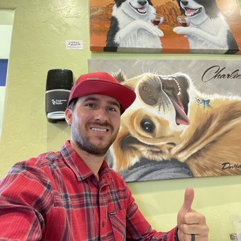 The Local - myself with some awesome artwork for sale in the background - American Near Me - Prescott, Arizona