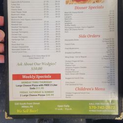 Pizza Town - Menu as of July 13 2024