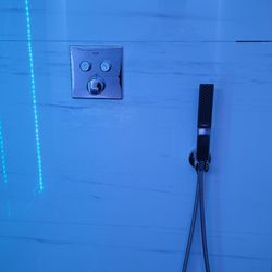 Marchis Contracting - Thermostatic valve. Set the desired temperature and with the push of a button you get to turn the water on and off.