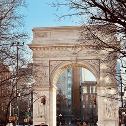 Washington Square Park - Washington Square Park triumphal arch. Winter daytime view