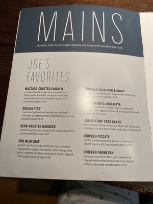 Menu photo 2 Not Your Average Joe's - Westwood Westwood, MA