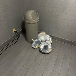 Trash pilled up in the ice room Trash pilled up in the ice room