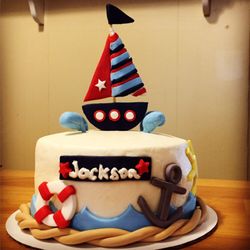Jen Lynn Specialty Baked Goods - Nautical themed smash cake