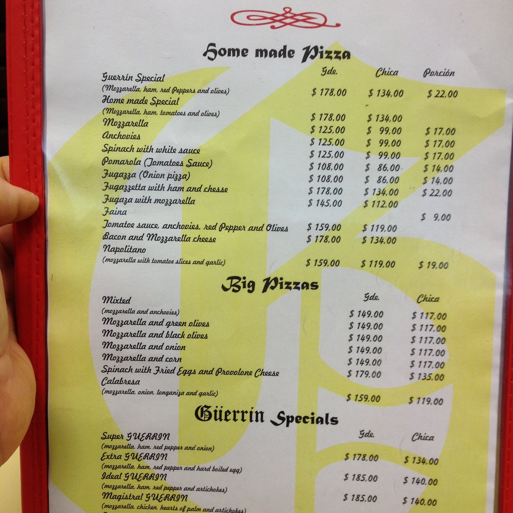 Güerrín - Menu (English) 3 - Pizza Near Me - Buenos Aires, C Güerrín - Menu (English) 3 - Pizza Near Me - Buenos Aires, C