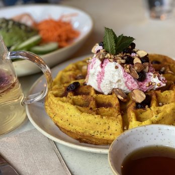 Two Hands - Lemon poppy seed waffle - Breakfast & Brunch Near Me - New York, New York Two Hands - Lemon poppy seed waffle - Breakfast & Brunch Near Me - New York, New York