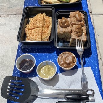 Sparrow + Wolf - Naan with Squash Blossoms & Goat Cheese, Sourdough Waffles with Pistachio Butter and Bourbon Maple Syrup, Vietnamese Coffee Cake. - New American Near Me - Las Vegas, Nevada
