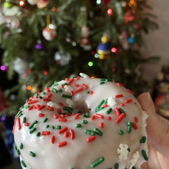 Primo's Donuts - Cake donut with Christmas decorated icing. - Donuts Near Me - Los Angeles, California