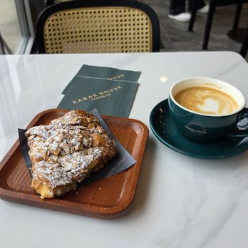Karak House Coffee - Cortado and Almond Croissant - Coffee & Tea Near Me - San Diego, California Karak House Coffee - Cortado and Almond Croissant - Coffee & Tea Near Me - San Diego, California