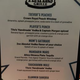 Cocktails menu Cocktails menu