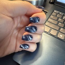 Marble dip powder nails
