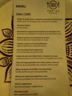 Menu photo 5 Porta4 Porto, 13 Menu photo 5 Porta4 Porto, 13
