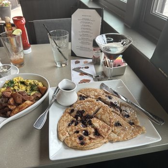Uptown Kitchen - Blueberry Pans with a scramble and Espresso Martini - New American Near Me - Granger, Indiana
