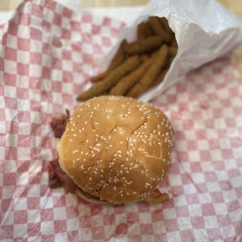 Scenic Drive In - The famous Knockout Burger & fried green beans - Sandwiches Near Me - Modesto, California