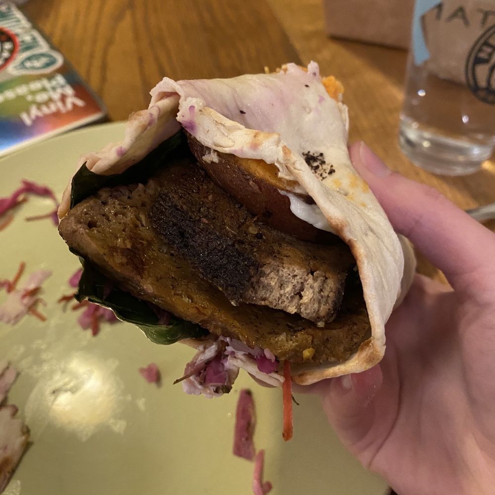 Quickie Too - Sweet Jamaican wrap -- the smoked protein is soooo good and smoky, tastes just like bbq meat - Wraps Near Me - Tacoma, Washington Quickie Too - Sweet Jamaican wrap -- the smoked protein is soooo good and smoky, tastes just like bbq meat - Wraps Near Me - Tacoma, Washington