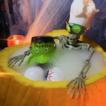 Dollar Tree - Skeleton, rubber duckies and eyeballs! Cheap Halloween set up! - Discount Store Near Me - Fillmore, California