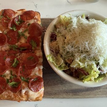 Jay Luigi - Lunch combo: slice and Caesar salad - Italian Near Me - St. Petersburg, Florida Jay Luigi - Lunch combo: slice and Caesar salad - Italian Near Me - St. Petersburg, Florida
