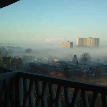 Mediterranean Towers North - View on the West side - foggy morning. - Apartments Near Me - Fort Lee, New Jersey Mediterranean Towers North - View on the West side - foggy morning. - Apartments Near Me - Fort Lee, New Jersey